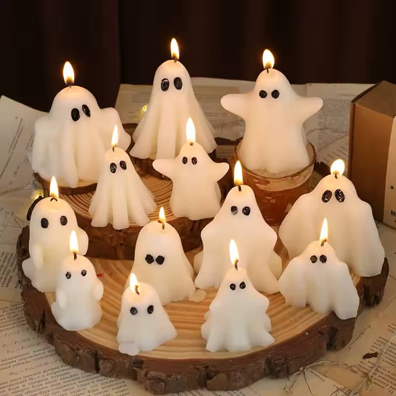 White Ghost-Shaped Candles