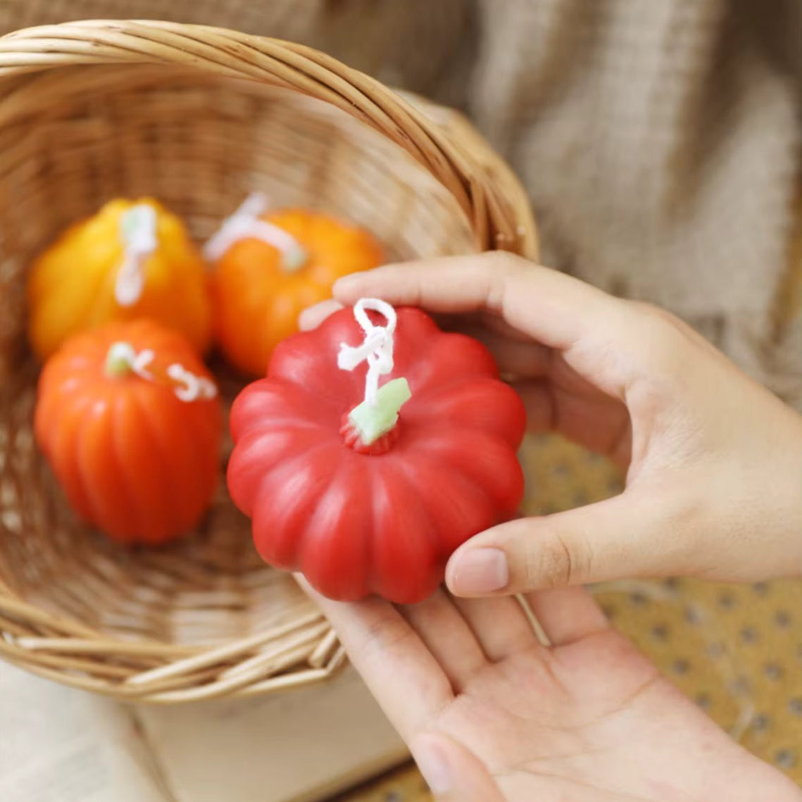 Pumpkin Shaped Candle