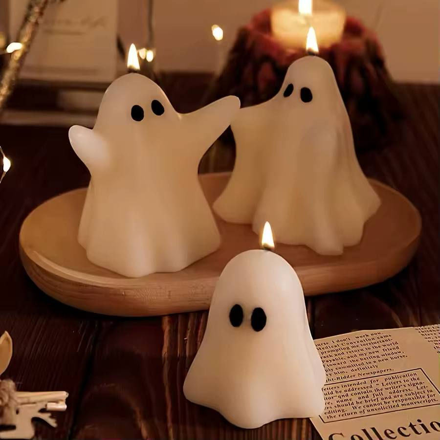 White Ghost-Shaped Candles